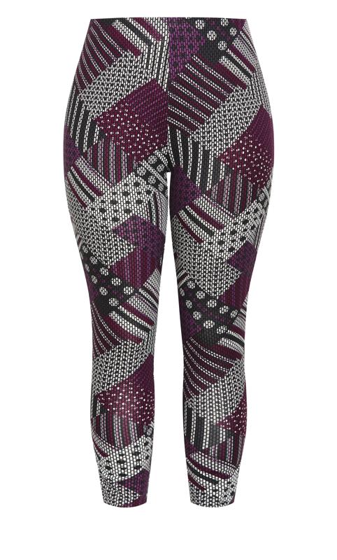 Evans Purple Geometric Print Trousers 4