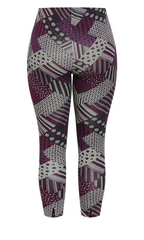 Evans Purple Geometric Print Trousers 5