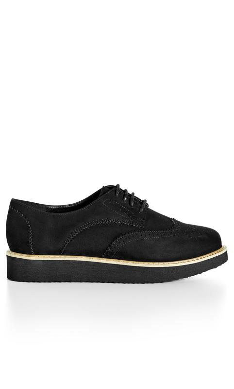 Greer Black Brogue Wide Fit Shoes 2