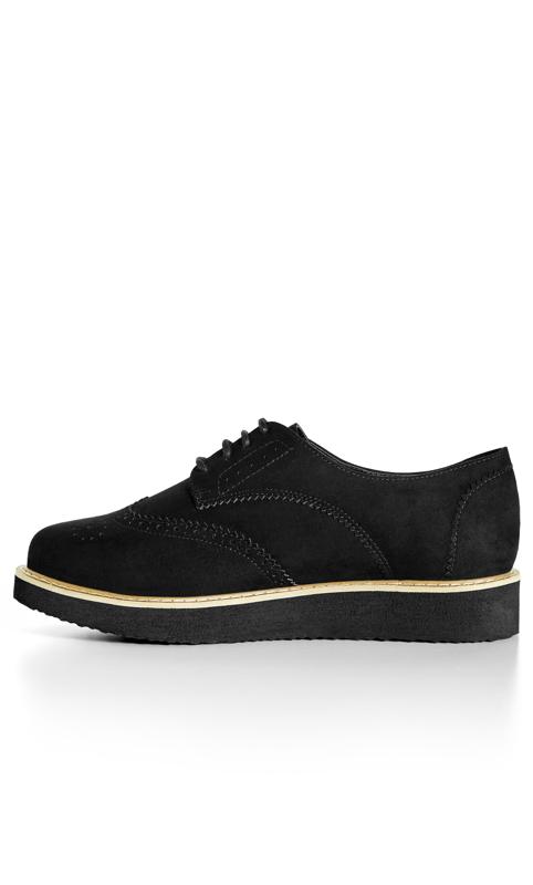 Greer Black Brogue Wide Fit Shoes 4