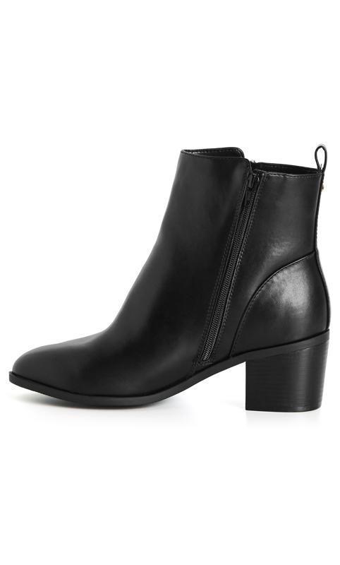 Evans Black WIDE FIT Silver Zip Ankle Boots 4
