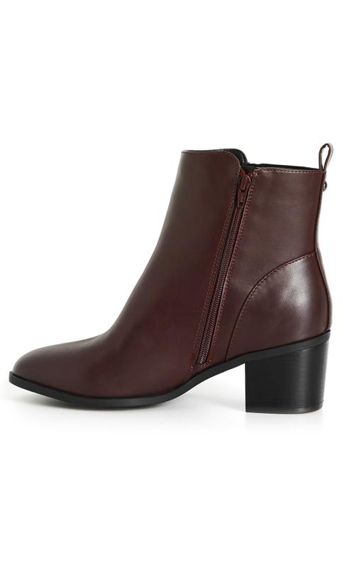 Evans Brown WIDE FIT Zip Up Ankle Boots 4