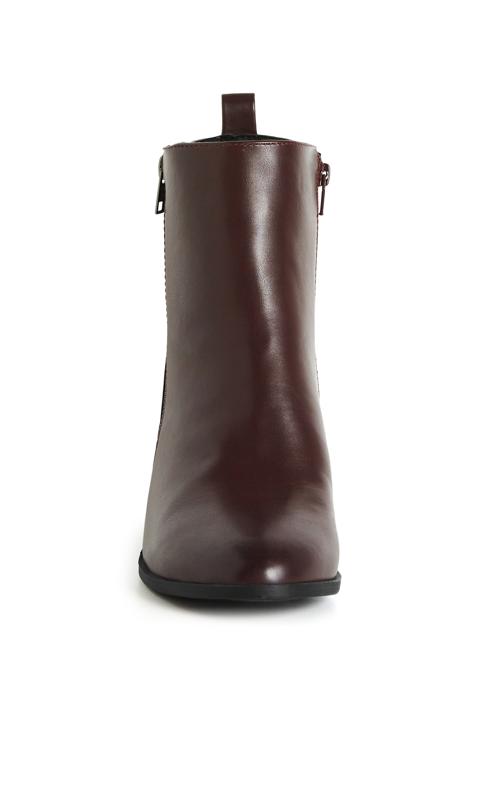 Evans Brown WIDE FIT Zip Up Ankle Boots 5
