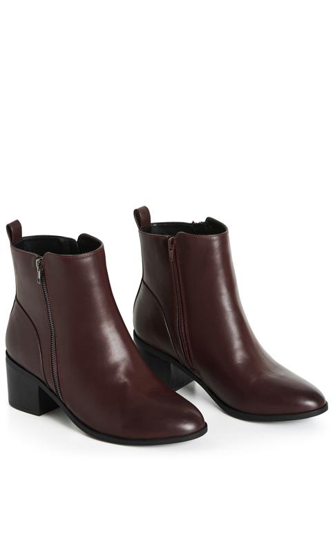 Evans Brown WIDE FIT Zip Up Ankle Boots 6