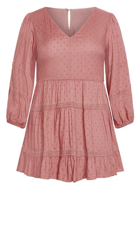 Evans Pink Dobby Spot Tunic Top 6