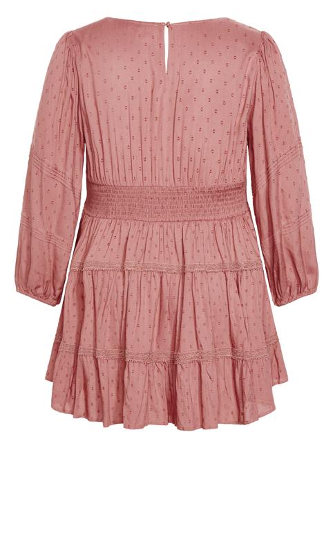 Evans Pink Dobby Spot Tunic Top 7