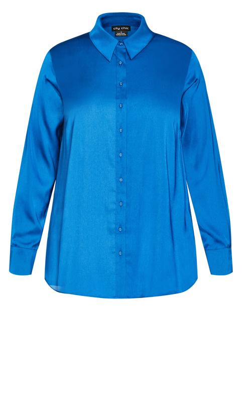 Evans Cobalt Blue Satin Shirt 5
