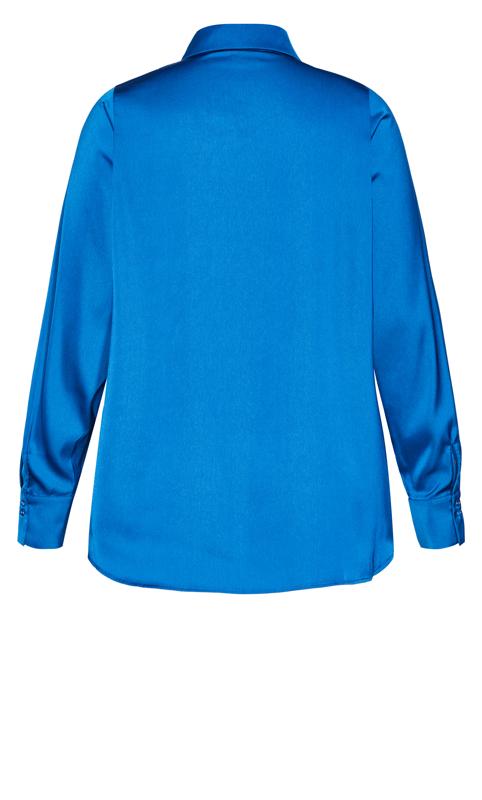 Evans Cobalt Blue Satin Shirt 6