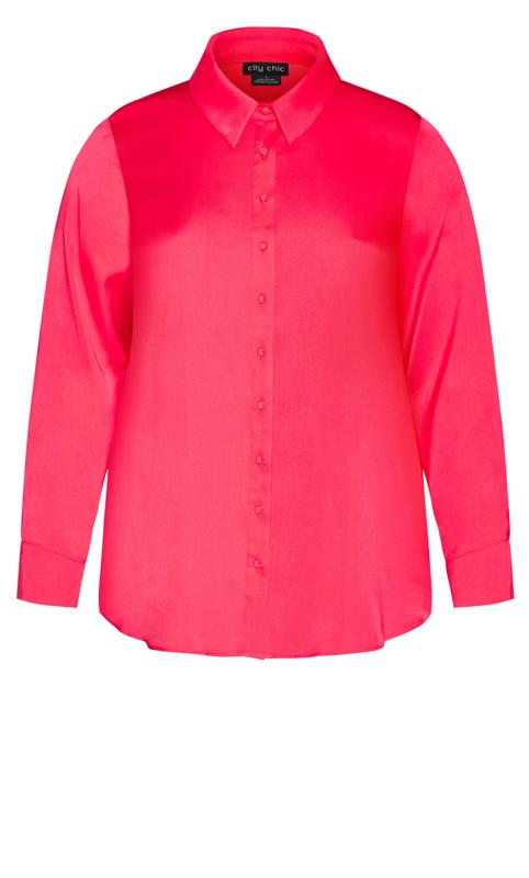 Evans Pink Satin Oversized Shirt 5
