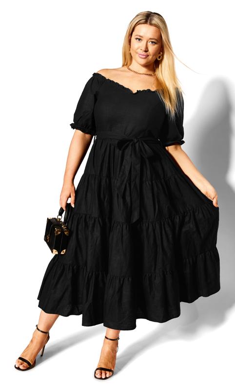 Puff Sleeve Black Maxi Dress 4