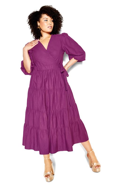 Evans Purple English Rose Maxi Dress 1