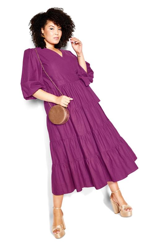 Evans Purple English Rose Maxi Dress 4
