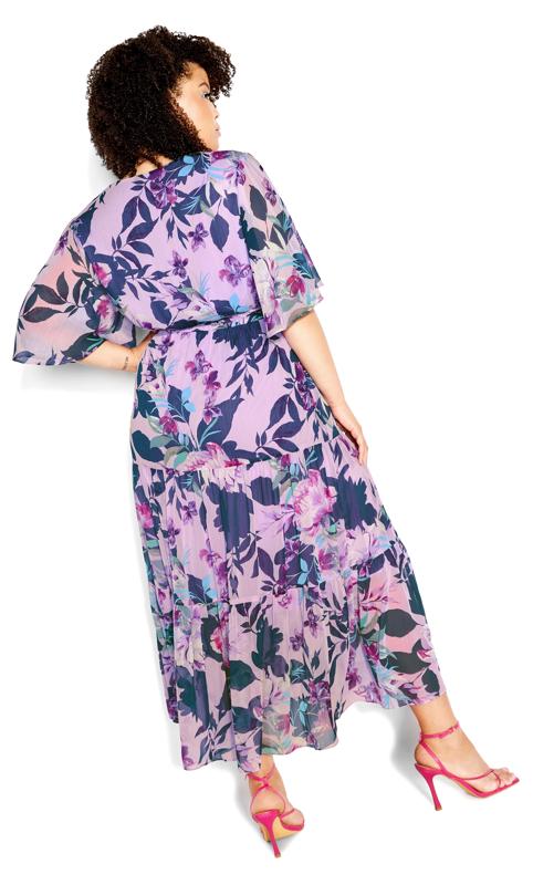 Stephanie Lilac Print Maxi Dress 4