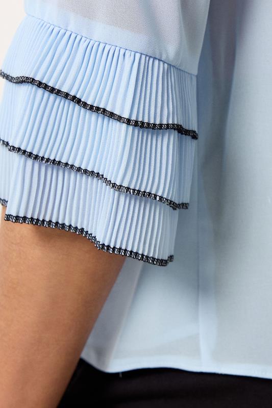 M&Co Blue Frill Sleeve Blouse | M&Co 4