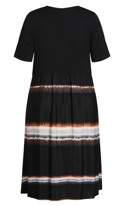 Evans Black Stripe Midi Smock Dress 5