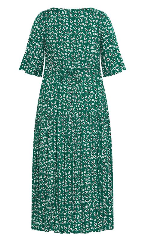 Evans Green Ditsy Print Pleated Maxi Dress 5