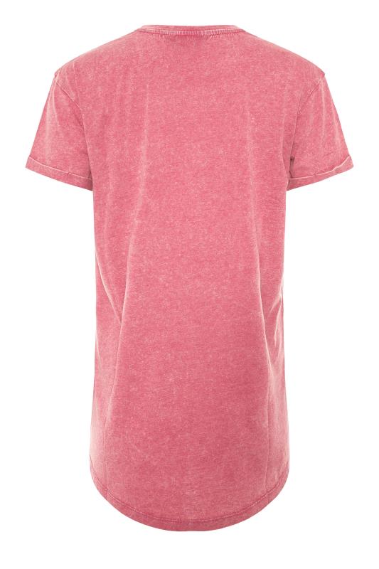 LTS Tall Pink Acid Wash Star Embellished T-Shirt 7