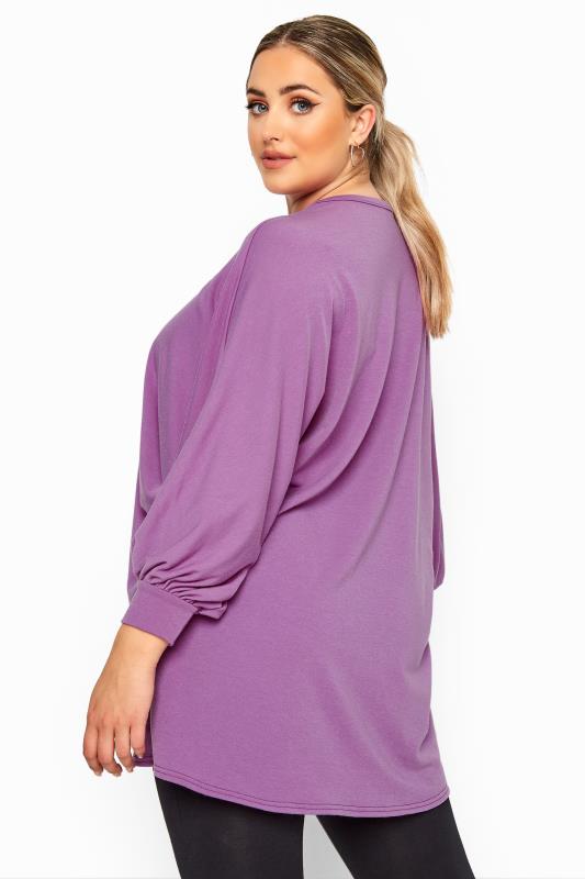 LIMITED COLLECTION Purple Oversized Batwing Sleeve Sweatshirt | Yours ...