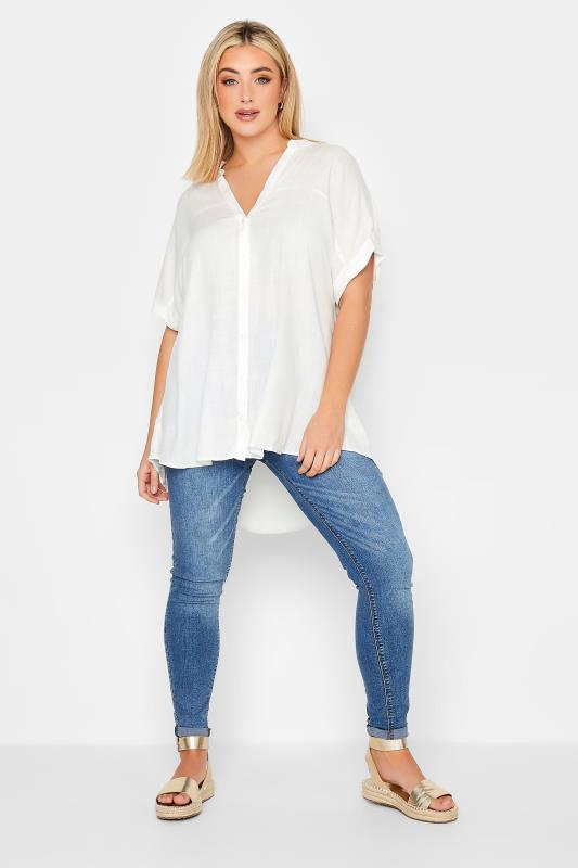 YOURS Plus Size White Button Through Shirt | Yours Clothing  2