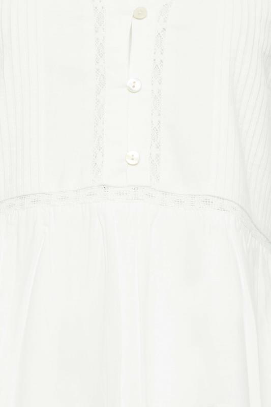 LTS Tall Women's White Pintuck Crochet Trim Nightdress | Long Tall Sally 5
