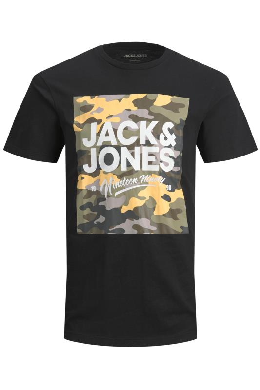JACK & JONES Big & Tall Black Pete Camo T-Shirt 2