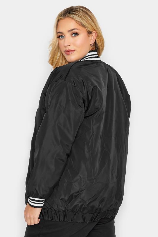 LIMITED COLLECTION Plus Size Black 'LA' Bomber Jacket | Yours Clothing 3