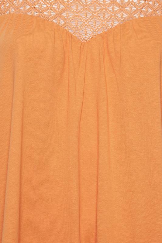 YOURS Plus Size Orange Crochet Vest Top | Yours Clothing  7