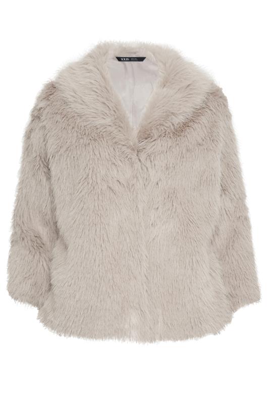 YOURS Curve Plus Size Light Grey Faux Fur Jacket | Yours Clothing  7