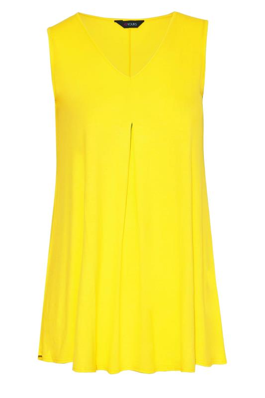 Plus Size Lemon Yellow Swing Vest Top | Yours Clothing 5