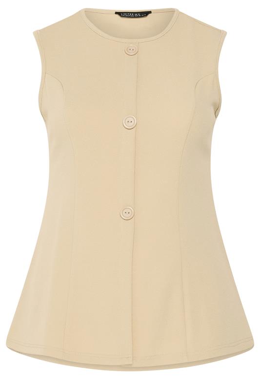 LIMITED COLLECTION Plus Size Natural Brown Seam Detail Waistcoat | Yours Clothing 5