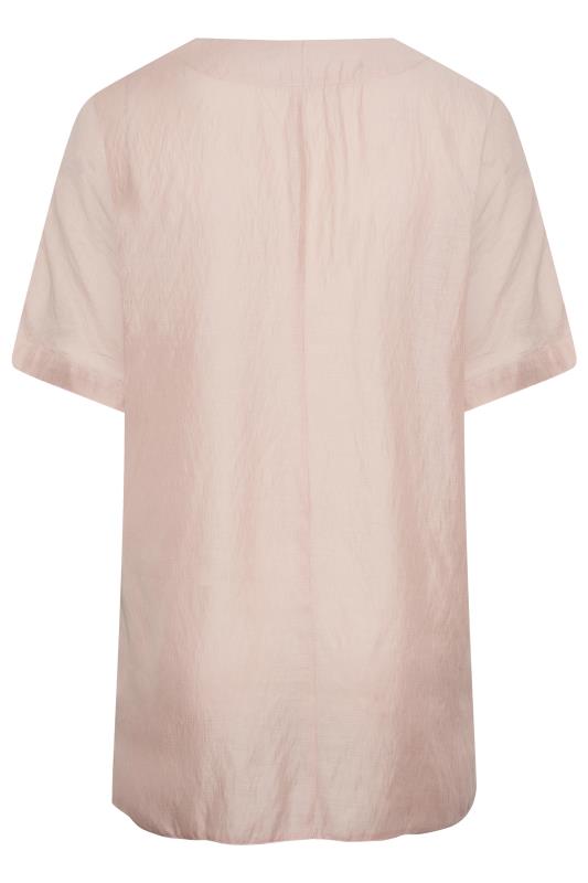 YOURS Curve Plus Size Light Pink V-Neck Top | Yours Clothing  7