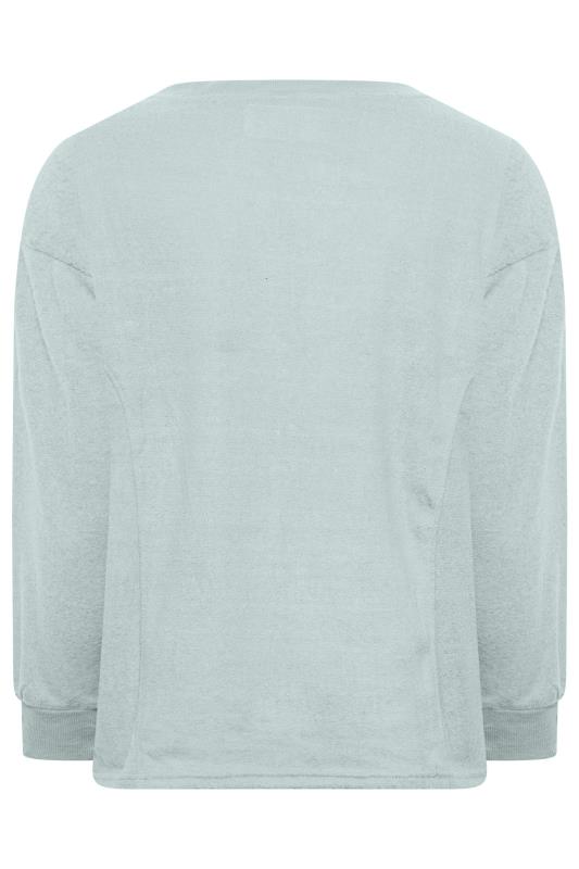 Plus Size Mint Green V-Neck Soft Touch Fleece Sweatshirt | Yours Clothing 7