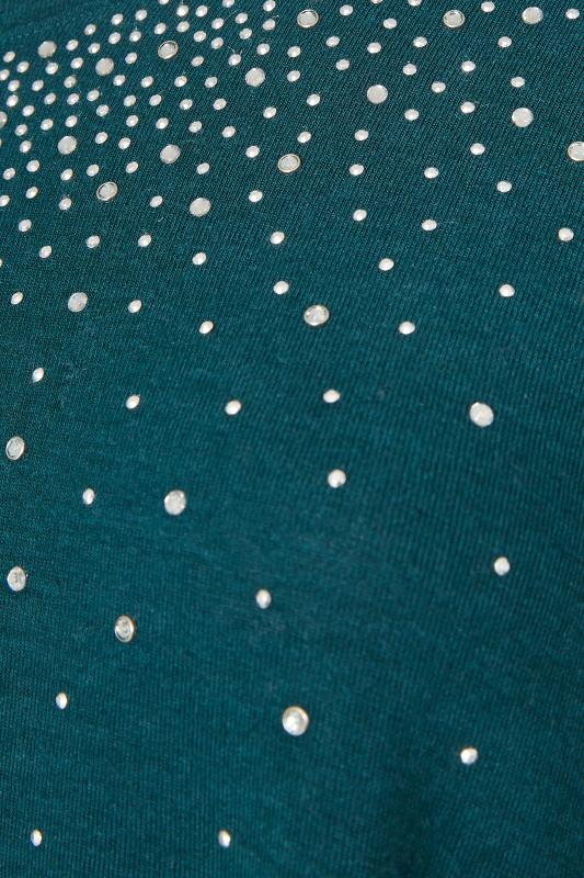 Teal Diamante Embellished Soft Touch Top_S.jpg