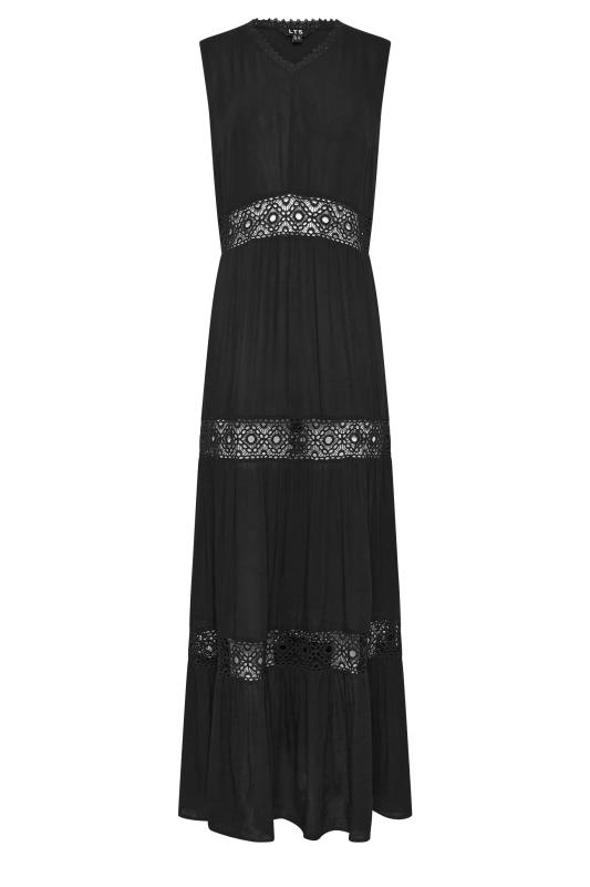 LTS Tall Women's Black Crochet Trim Maxi Dress | Long Tall Sally 6