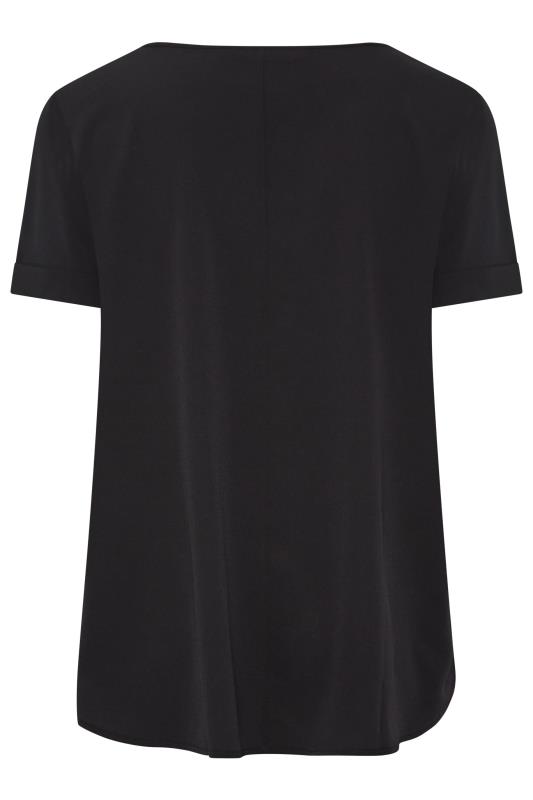 YOURS Plus Size Black Short Sleeve Boxy Top | Yours Clothing 7