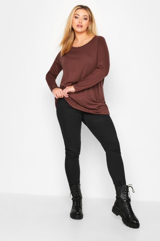 3 PACK Plus Size Brown & Green Long Sleeve T-Shirts | Yours Clothing 6