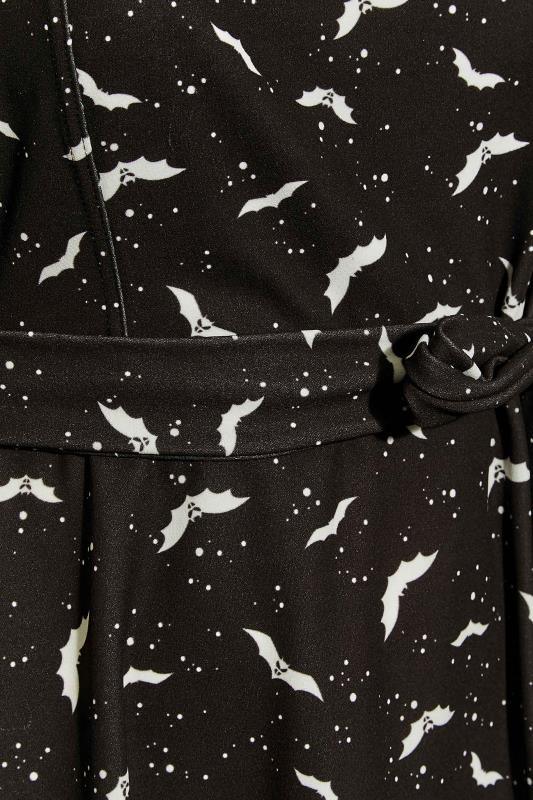YOURS LONDON Plus Size Black Vampire Bat Print Square Neck Dress | Yours Clothing 5