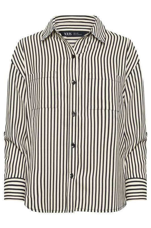 YOURS PETITE Plus Size Black & Cream Stripe Shirt | Yours Clothing 6