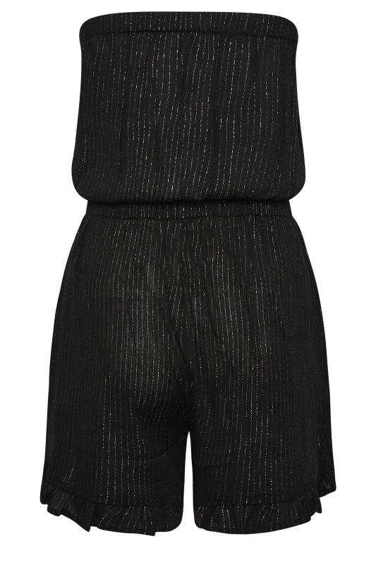 YOURS Plus Size Black Stripe Bandeau Playsuit | Yours Clothing 7