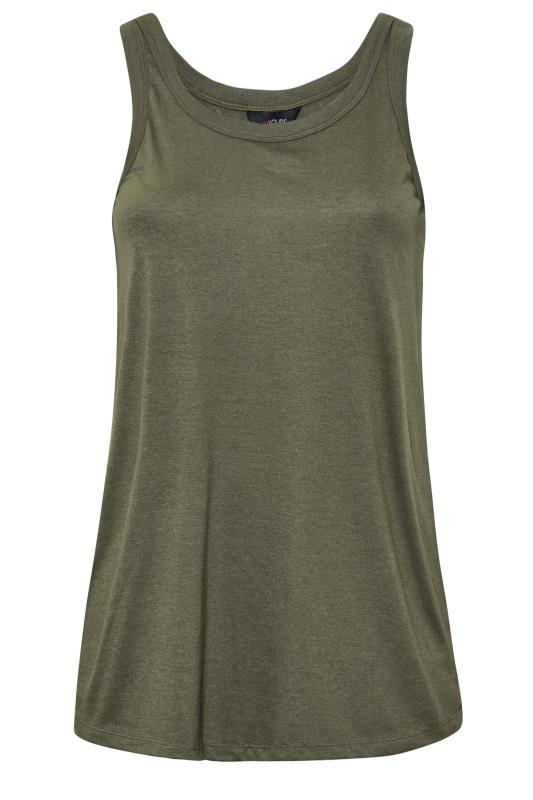  3 PACK Curve Black & Khaki Green Vest Tops | Yours Clothing  10