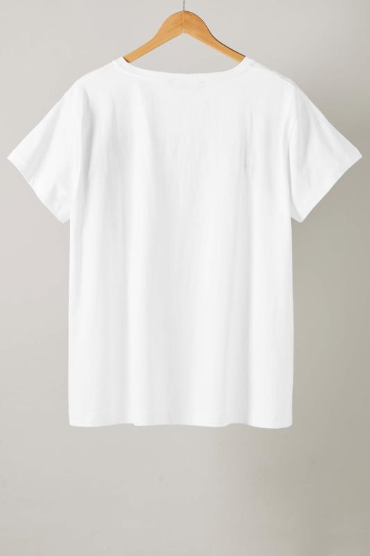 EVANS Curve White Stud Embellished Pure Cotton T-Shirt 6