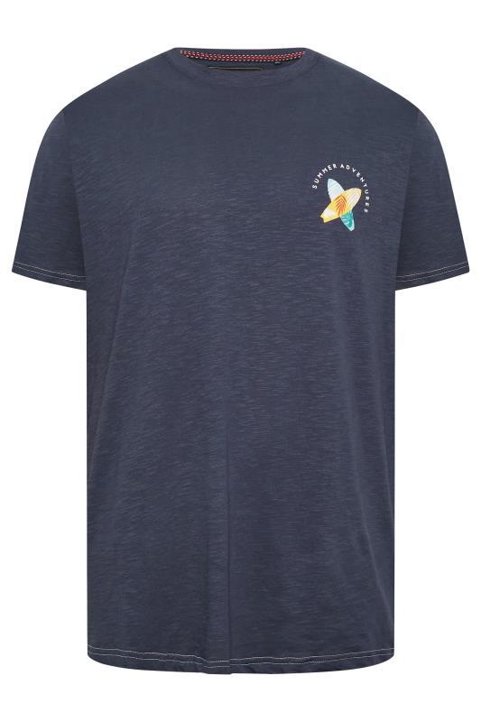KAM Big & Tall Navy Blue 'Summer Adventure' Print T-Shirt | BadRhino 4