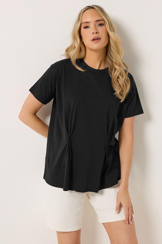  LTS Tall T-shirt plissé devant noir