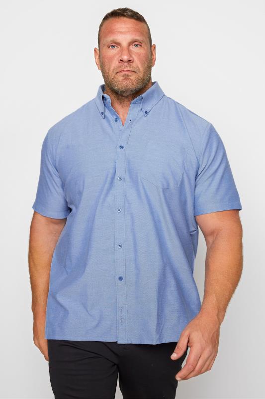 KAM Blue Oxford Short Sleeve Shirt | BadRhino 1
