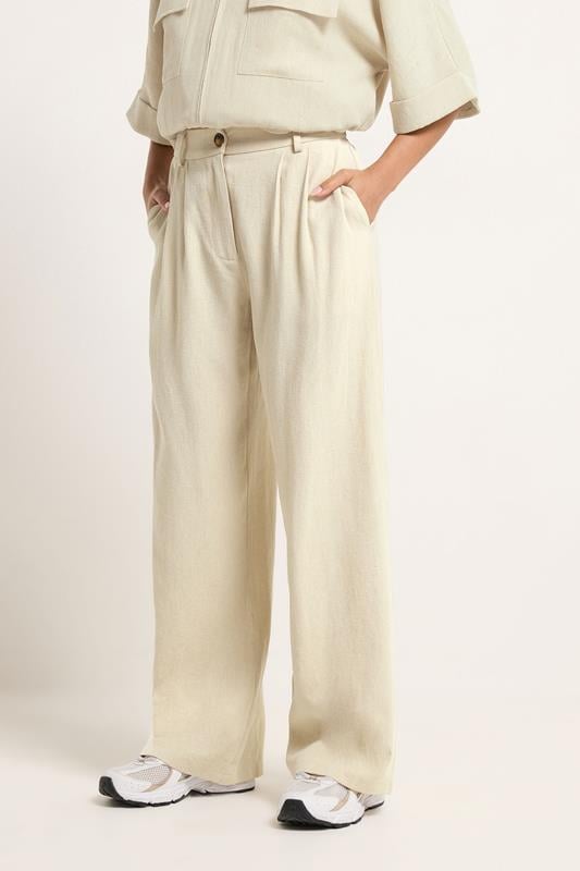 PixieGirl Petite Women's Natural Brown Wide Leg Trousers | PixieGirl 2