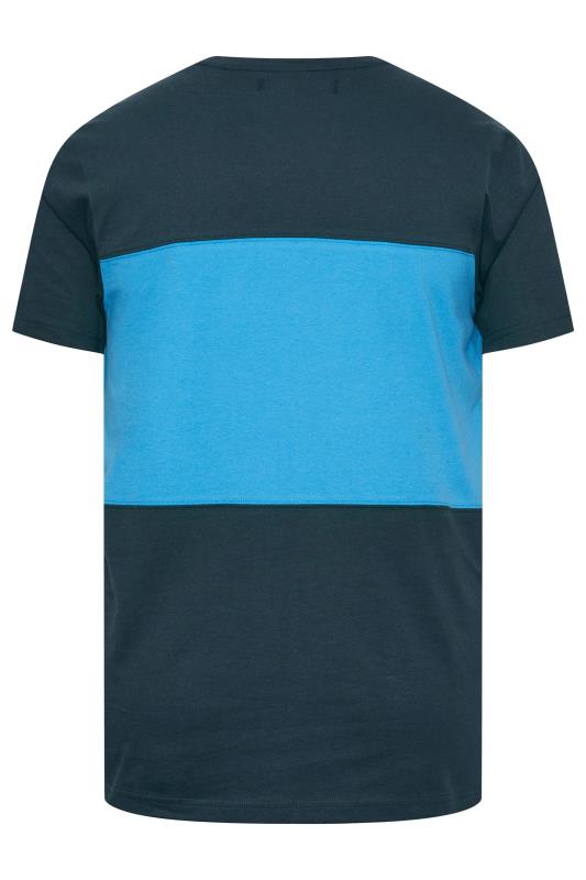 BadRhino Big & Tall Navy Blue Pocket Colour Block T-Shirt | BadRhino 4