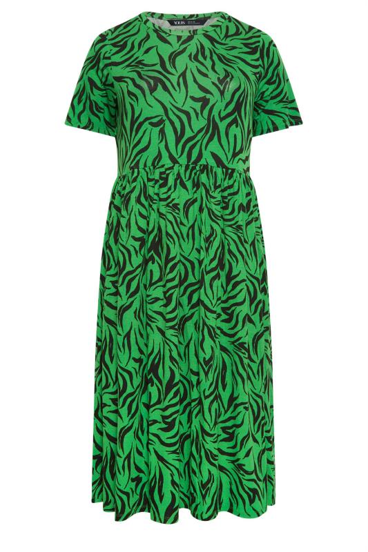YOURS Plus Size Green Zebra Print Throw On Midaxi Dress | Yours Clothing 6
