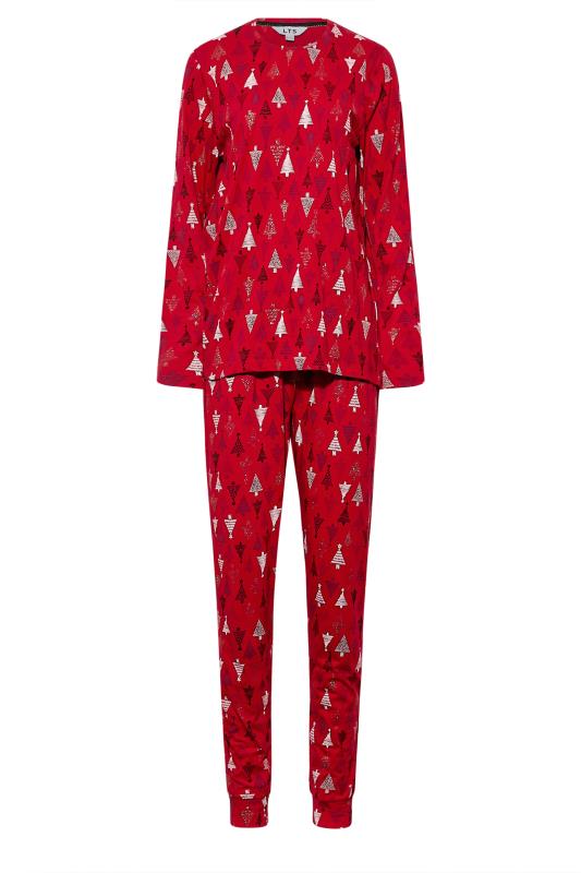 LTS Tall Women's Red Christmas Tree Print Pyjama Set | Long Tall Sally 6