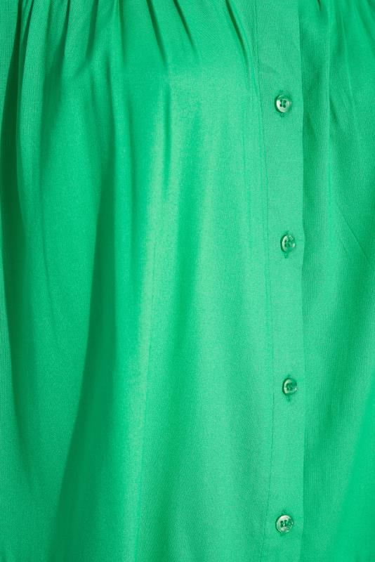 Curve Bright Green Tiered Smock Shirt 5
