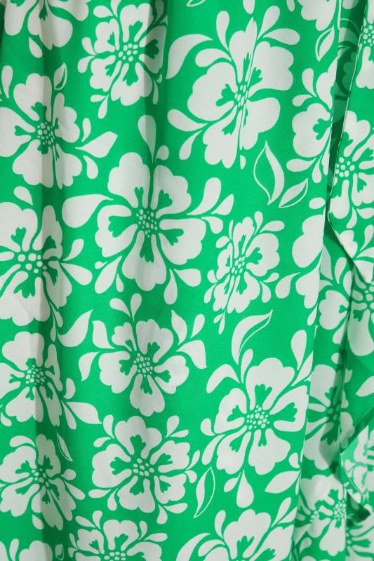 LTS Tall Green Floral Print Wrap Dress 5